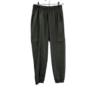 Old Navy XS Olive Green StretchTech Cargo Joggers Dry Quick Elastic Hem Athleisu